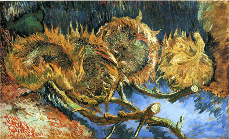 Four Cut Sunflowers Vincent Willem Van Gogh Oil Painting